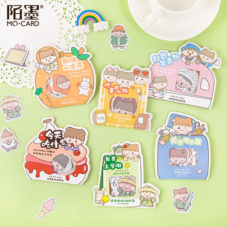 Sticker cute dán laptop, hình dán mũ bảo hiểm, điện thoại, vali miếng dán chống nước siêu dễ thương