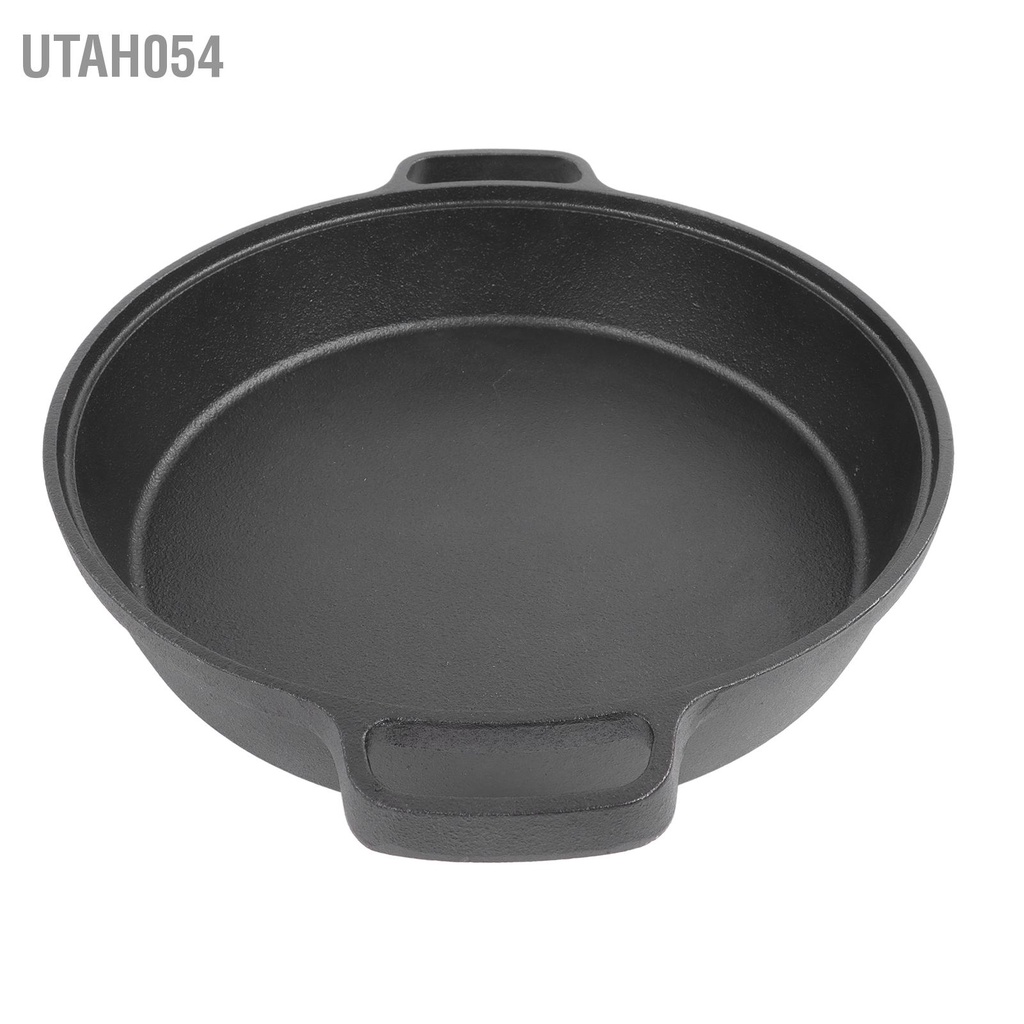 [Hàng Sẵn] Chảo Gang Hai Tai 25cm Đáy phẳng Chống Dính Tự Nhiên Không Phủ Dùng Được Bếp Từ【Utah054】