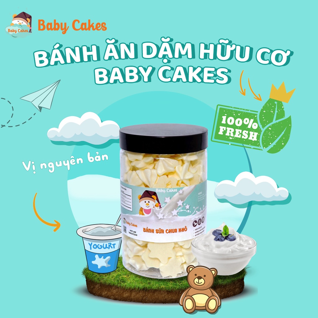 Bánh Ăn Dặm Cho Bé, Bánh Sao Sữa Chua Truyền Thống Handmade BABYCAKES Chính Hãng