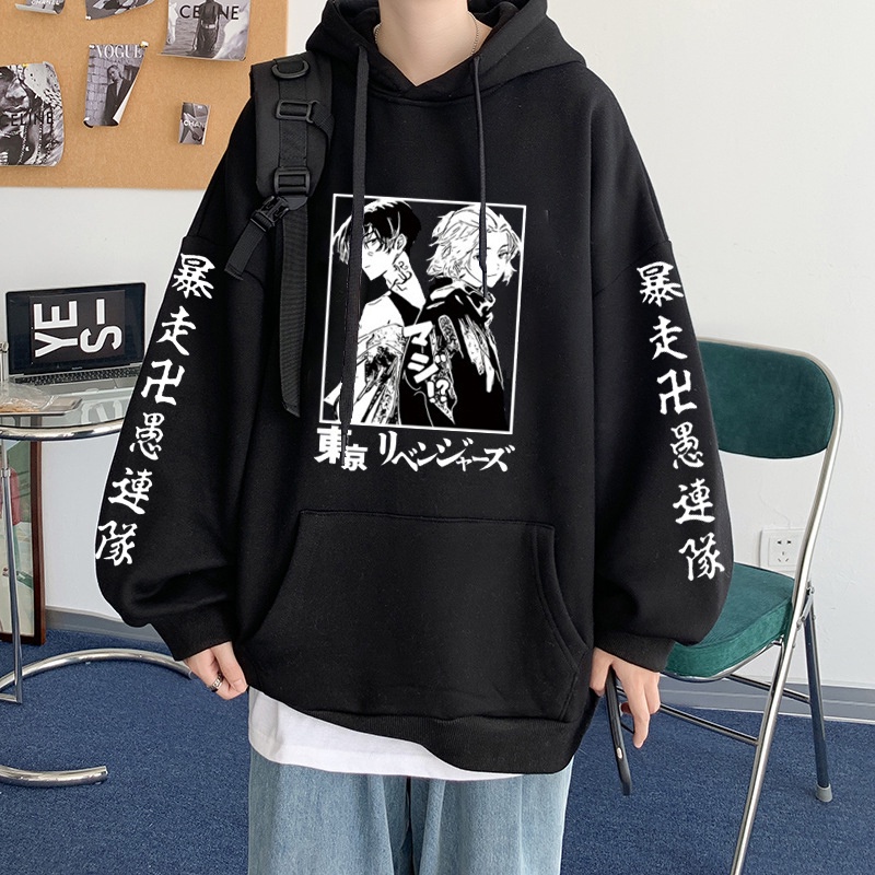 💥HOT💥 Áo Hoodie In Hình Harajuku Tokyo Revengers Anime Manjiro Sano Mikey Thời Trang Đường Phố Cho Nam Và Nữ
