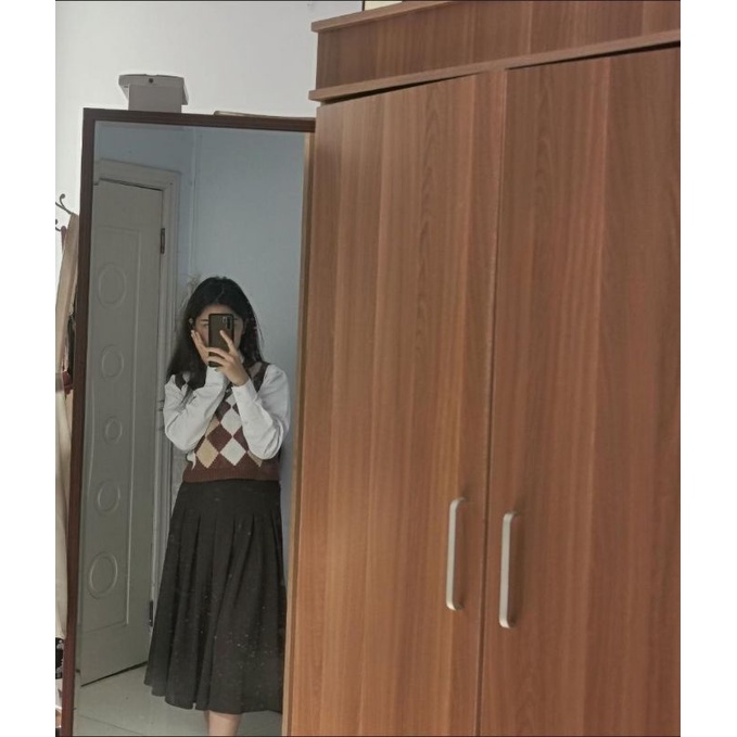 Áo len gile nữ croptop kẻ thoi