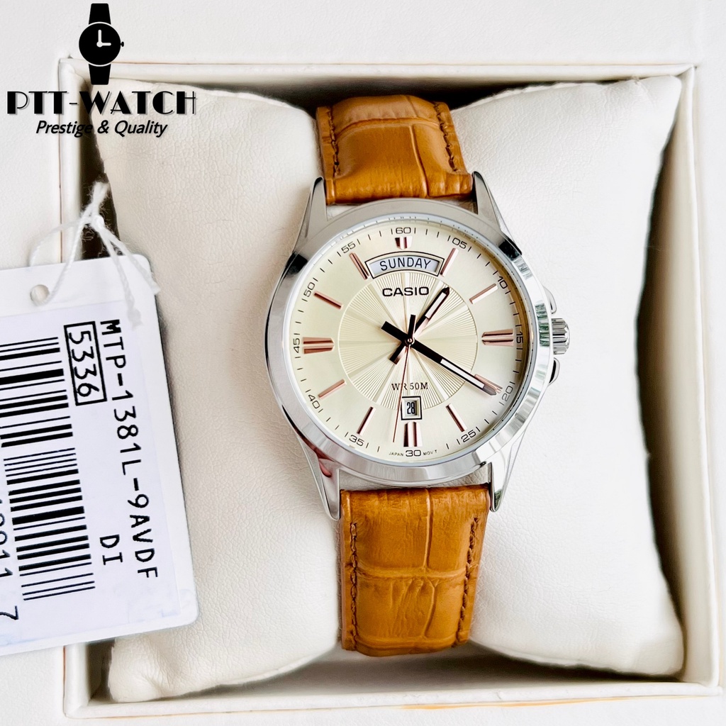 Đồng hồ nam Casio MTP- 1381 - Máy quartz (Pin) - Dây da chính hãng - Mặt kính khoáng