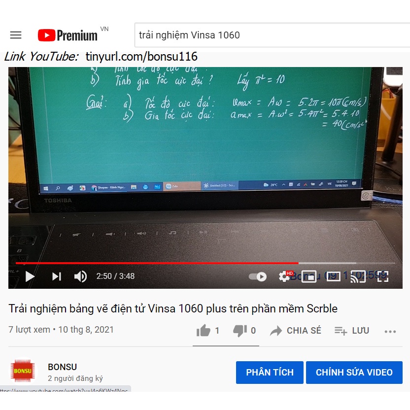 Bảng vẽ điện tử, Bảng điện tử VINSA 1060Plus [ HÀNG CHÍNH HÃNG] - bản quốc tế nâng cấp  so với Gaomon 1060