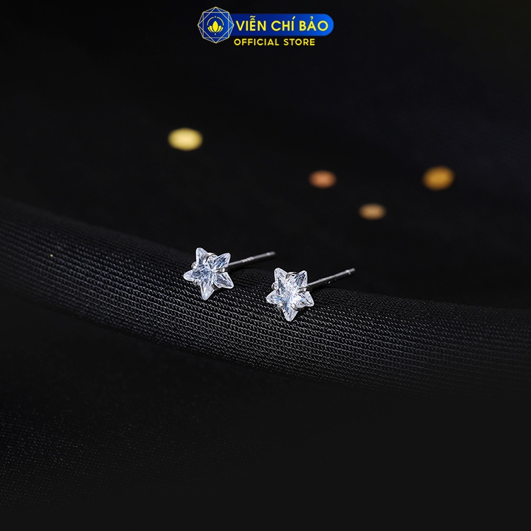 Bông tai bạc nữ nụ đá lấp lánh chất liệu bạc 925 thời trang phụ kiện trang sức nữ Viễn Chí Bảo E028 B000145