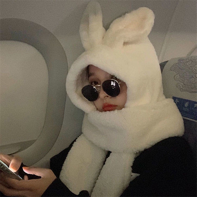 Mới Nhất Mũ Len Lông Cừu Ấm Áp Gắn Tai Thỏ Dễ Thương Phong Cách Nhật Bản