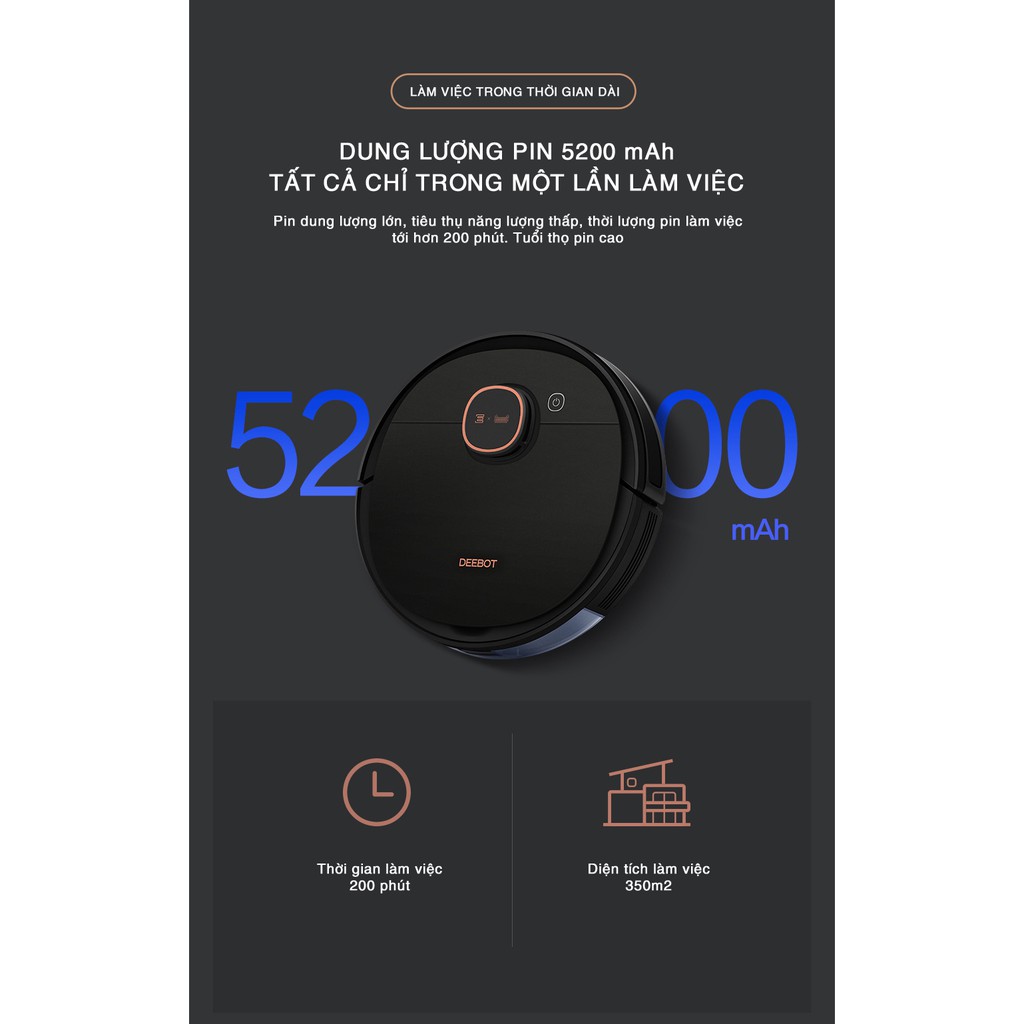 Robot Hút Bụi Lau Nhà Ecovacs Deboot T5 MAX, Phiên Bản Mới, Ổn Định Hơn, Bảo Hành 12 Tháng