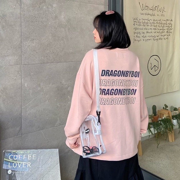 Áo tay dài Local Brand - Sweater Phản Quảng Dragonbyboi hồng nỉ cao cấp