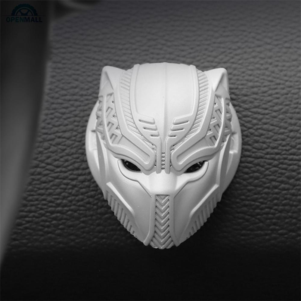 Miếng Dán Trang Trí Nút Khởi Động Xe Hơi Hình Báo Đen 3D