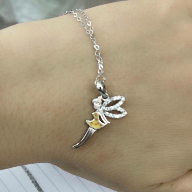 Dây chuyền hình cô tiên bạc chuẩn mạ vàng trắng