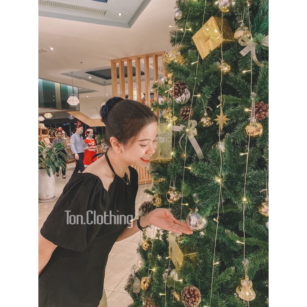 Áo Kiểu Cổ Yếm Ton.Clothing thiết kế cột nơ sau sang trọng, chất linen xô cao cấp bảng màu tinh tế AOK018 | BigBuy360 - bigbuy360.vn