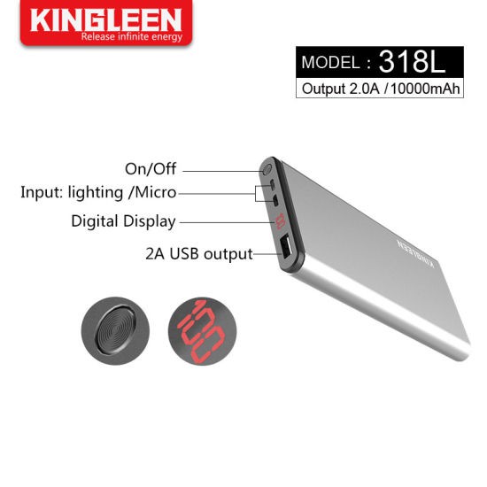 Pin sạc dự phòng Kingleen 10.000mAh 318L ( 10000mAh)