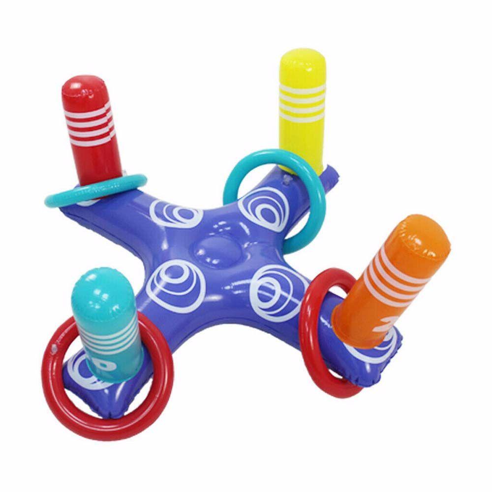 LILYES Inflatable Ring Toss Game Summer Inflatable Ring Toys Swimming Pool Floating Ring Beach Toy Party Props Water Toy Ring Toys Children Plaything Air Mattress Throw Pool Game/Multicolor