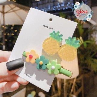 Set 2 Kẹp tóc bấm màu hoa quả hottrend C10