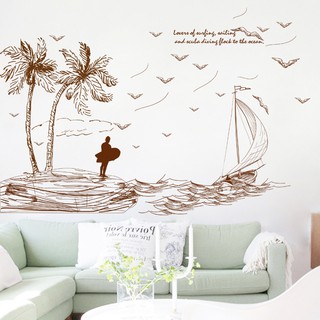 Decal dán tường khung cảnh sông nước quê hương XL8276