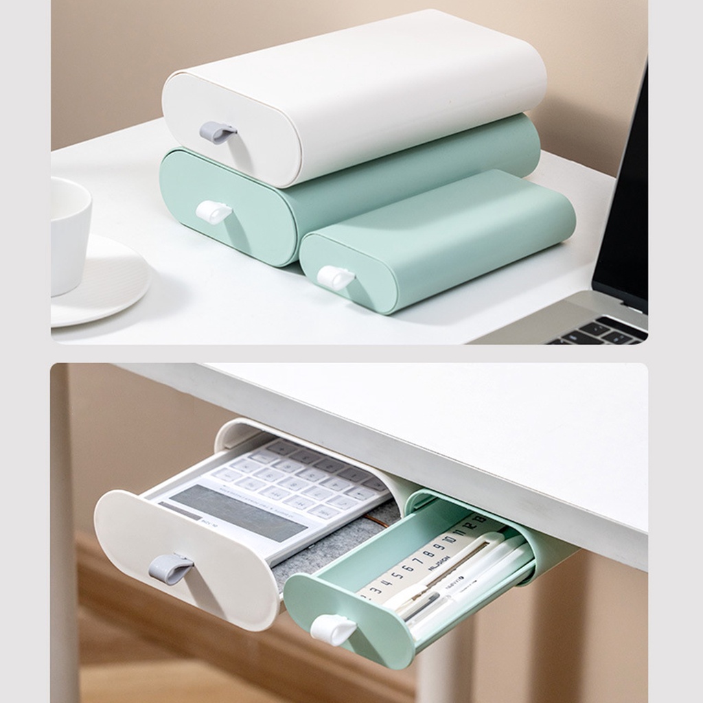 [Hàng mới về] Hộp đựng đồ đặt dưới bàn bằng nhựa tiện lợi cho nhà