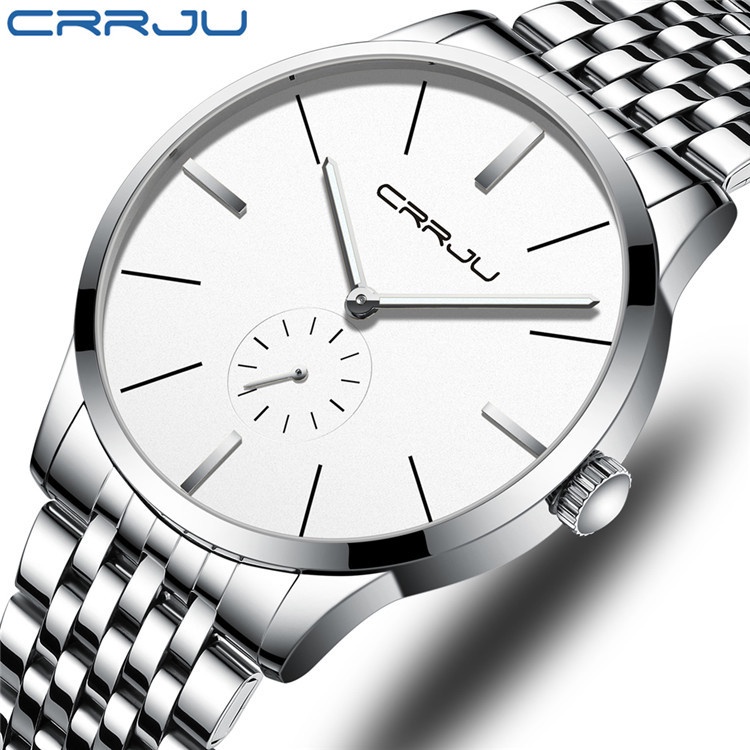 Đồng hồ CRRJU 2166 X bằng thép không gỉ có khả năng chống nước thời trang cho nam