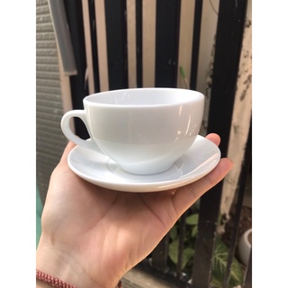 Combo 6 bộ cốc đĩa cafe sứ trắng