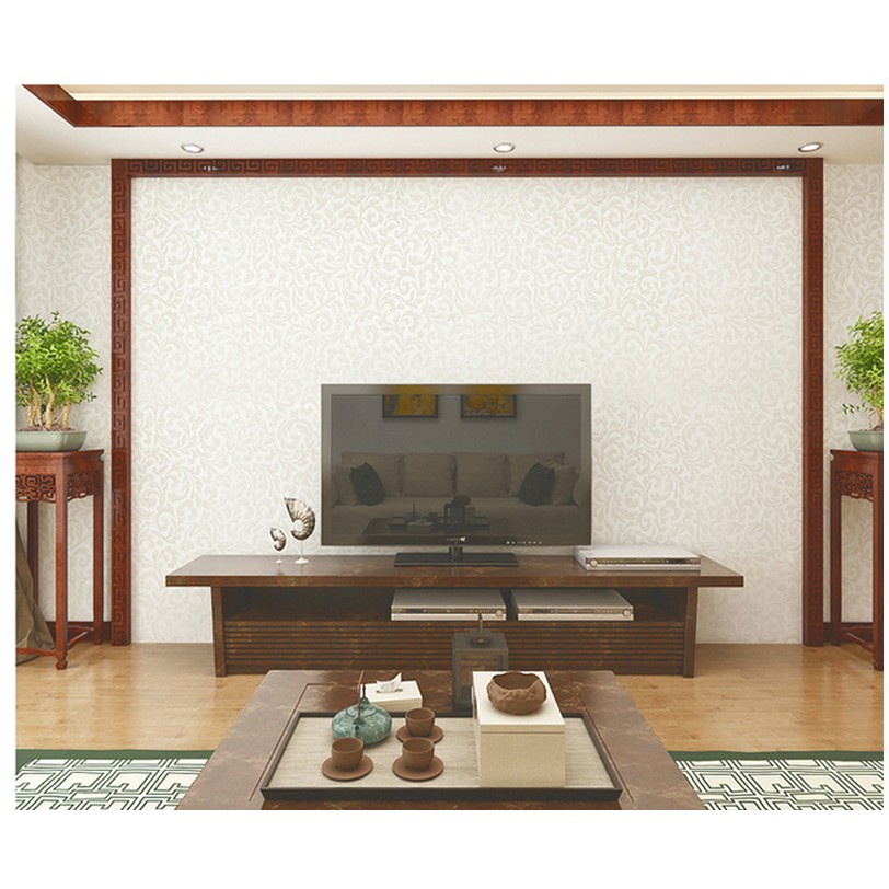 Decal giấy dán tường hoa nền kem (khổ rộng 60cm) GIÁ BÁN 1M