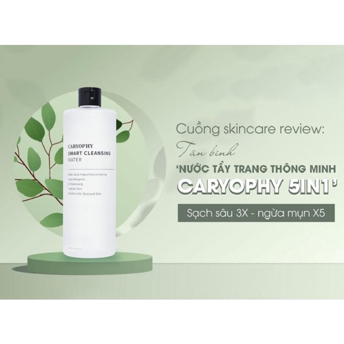 MINI SIZE - Nước tẩy trang thông minh 5in1 tẩy sạch mọi bụi bẩn, ngăn ngừa mụn Caryophy Smart Cleansing Water 60ml