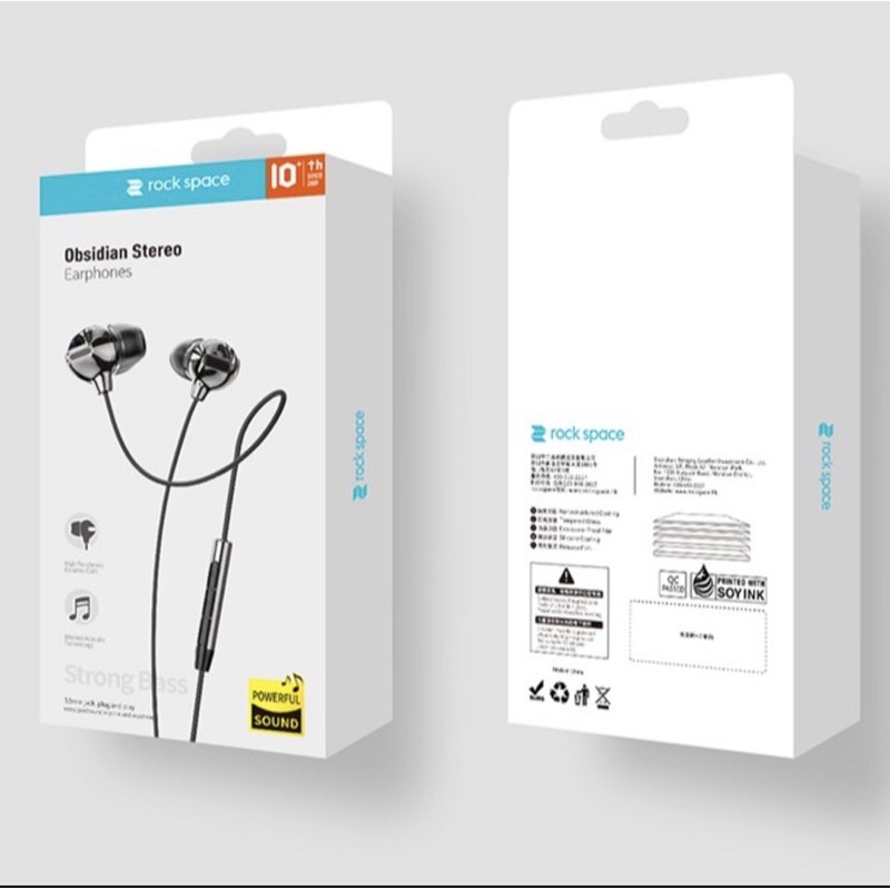 Tai nghe Obsidian stereo có dây Chính hãng Rockspace chống ồn, chống rối, nghe nhạc, chơi game, chính hãng, bảo hành 1 n