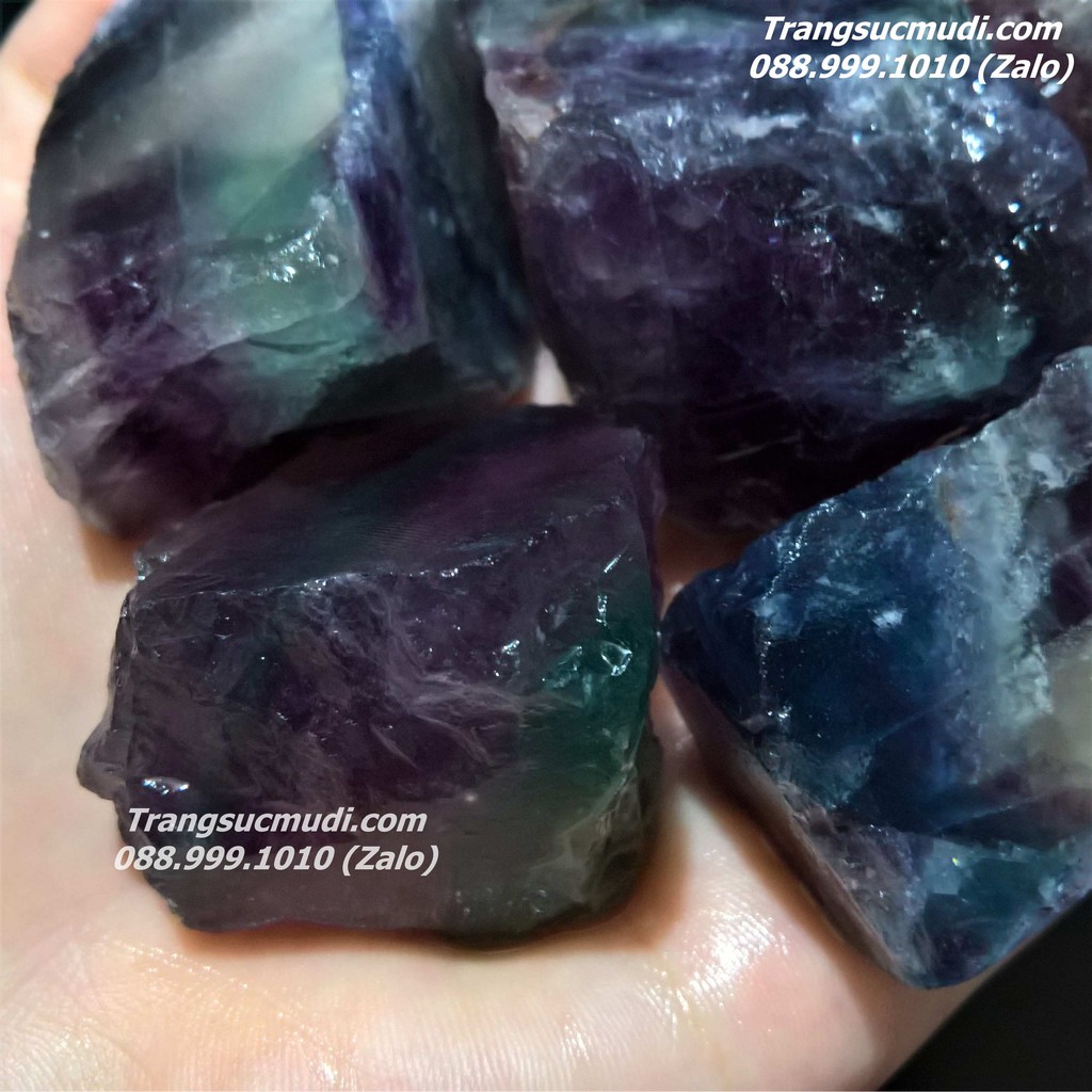 ĐÁ FLUORITE TÍM THÔ TỰ NHIÊN 100g HÀNG ĐẸP