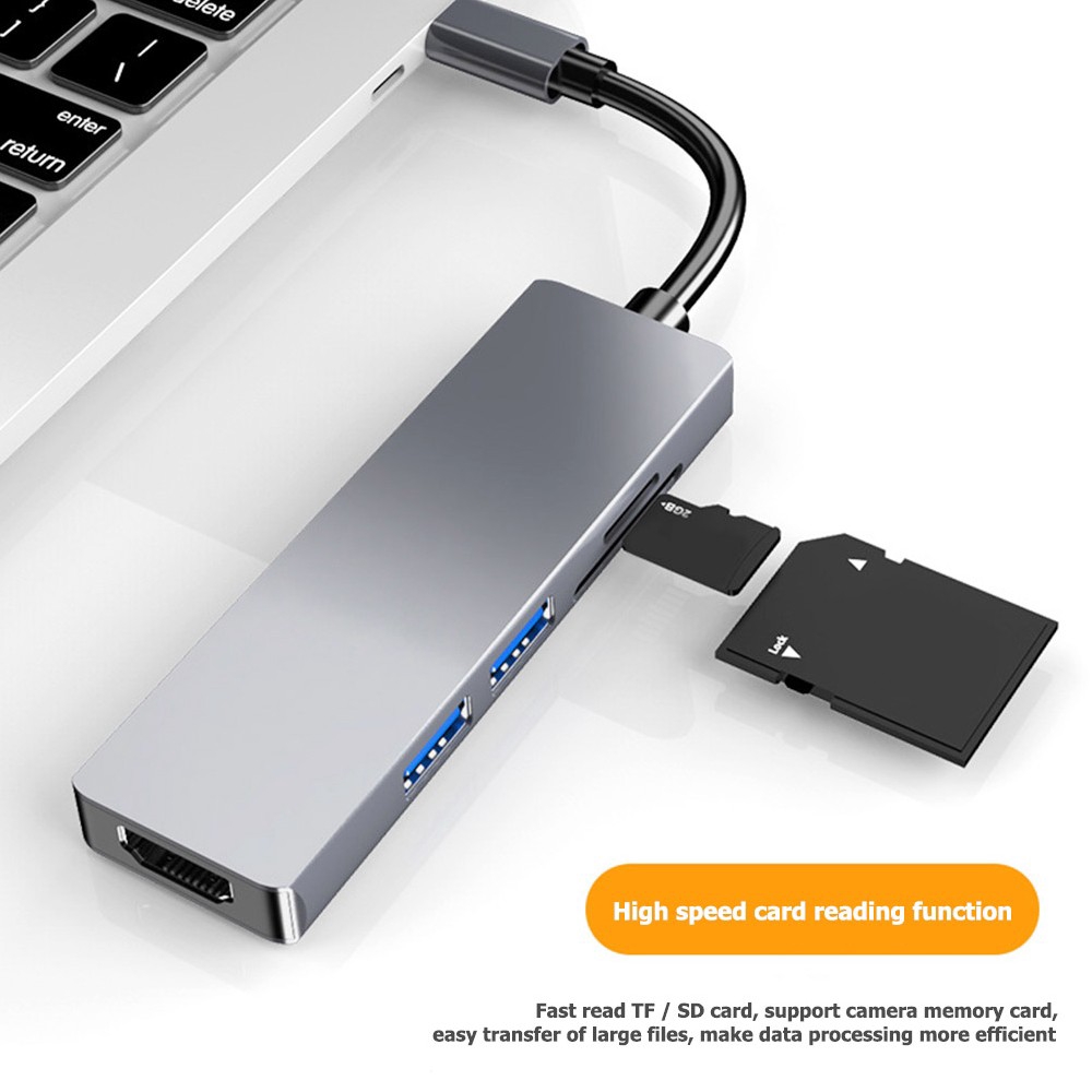 5 in 1 USB Type-C 3.1 to HDMI / USB3.0 / SD /TF Card Adapter Dock HUB Converter Compact Portable Carry Convenient  for Computer