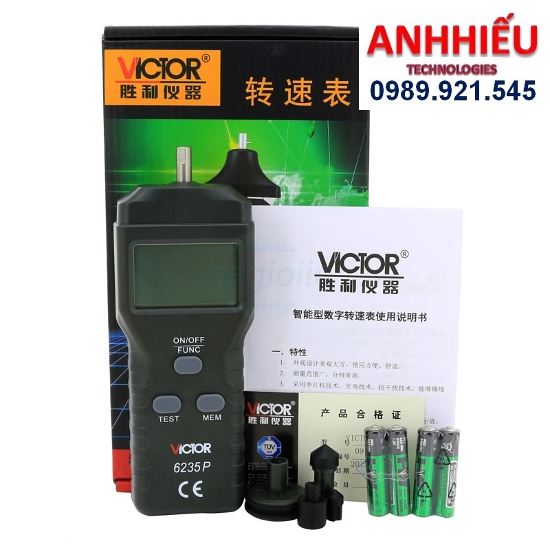 Máy đo tốc độ vòng tua, vòng quay động cơ tiếp xúc VICTOR 6235P