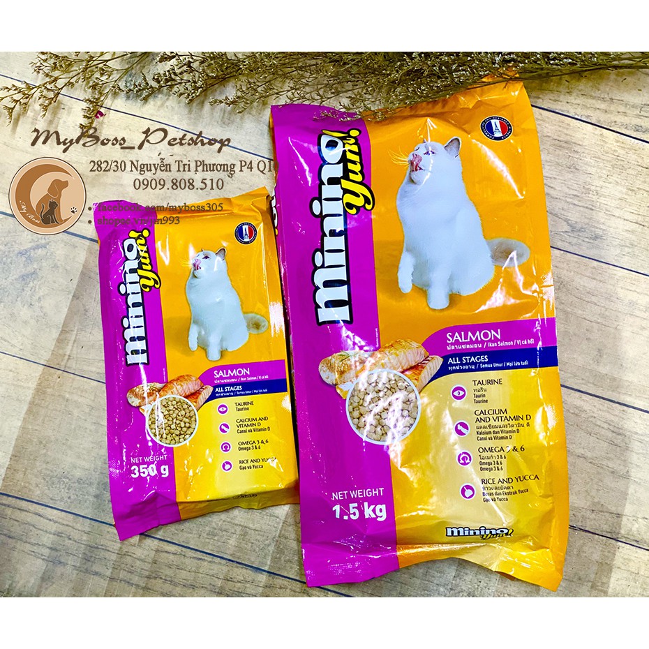 Minino Yum Salmon - thức ăn cho mèo vị cá hồi 350g