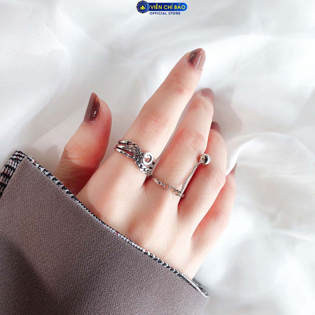 Nhẫn bạc nữ họa tiết Mặt cười chất liệu bạc Thái s925 thời trang phụ kiện trang sức nữ Viễn Chí Bảo