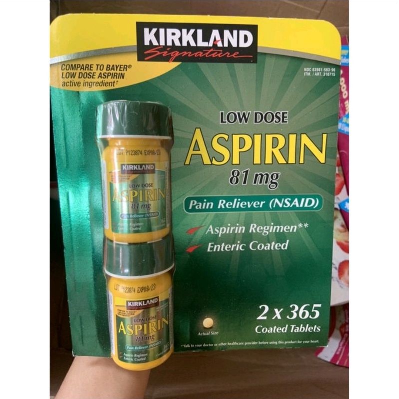 Aspirin 81mg Kirkland Signature 365 Viên Cam Kết Chính Hãng