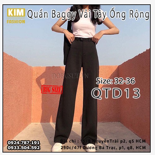 Quần tây ống rộng nữ bigsize, quần culottes bigsize 55-90kg