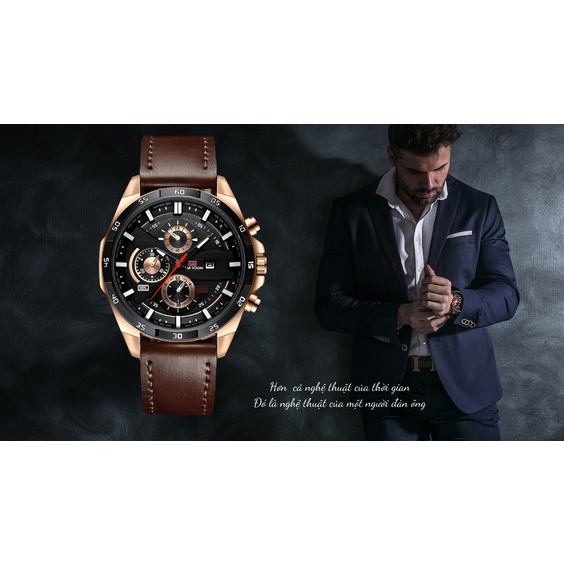 Đồng Hồ Nam Dây Da Đeo Tay Sang Trọng Lịch Lãm VAVAVOOM