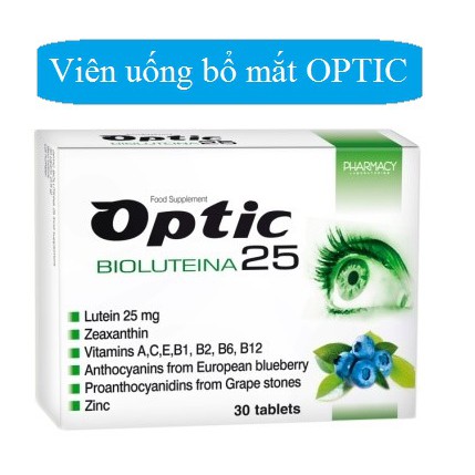 [ Chính Hãng ] Viên uống bổ mắt OPTIC LUTEIN 25. Hàng nhập khẩu Ba lan | Thế Giới Skin Care