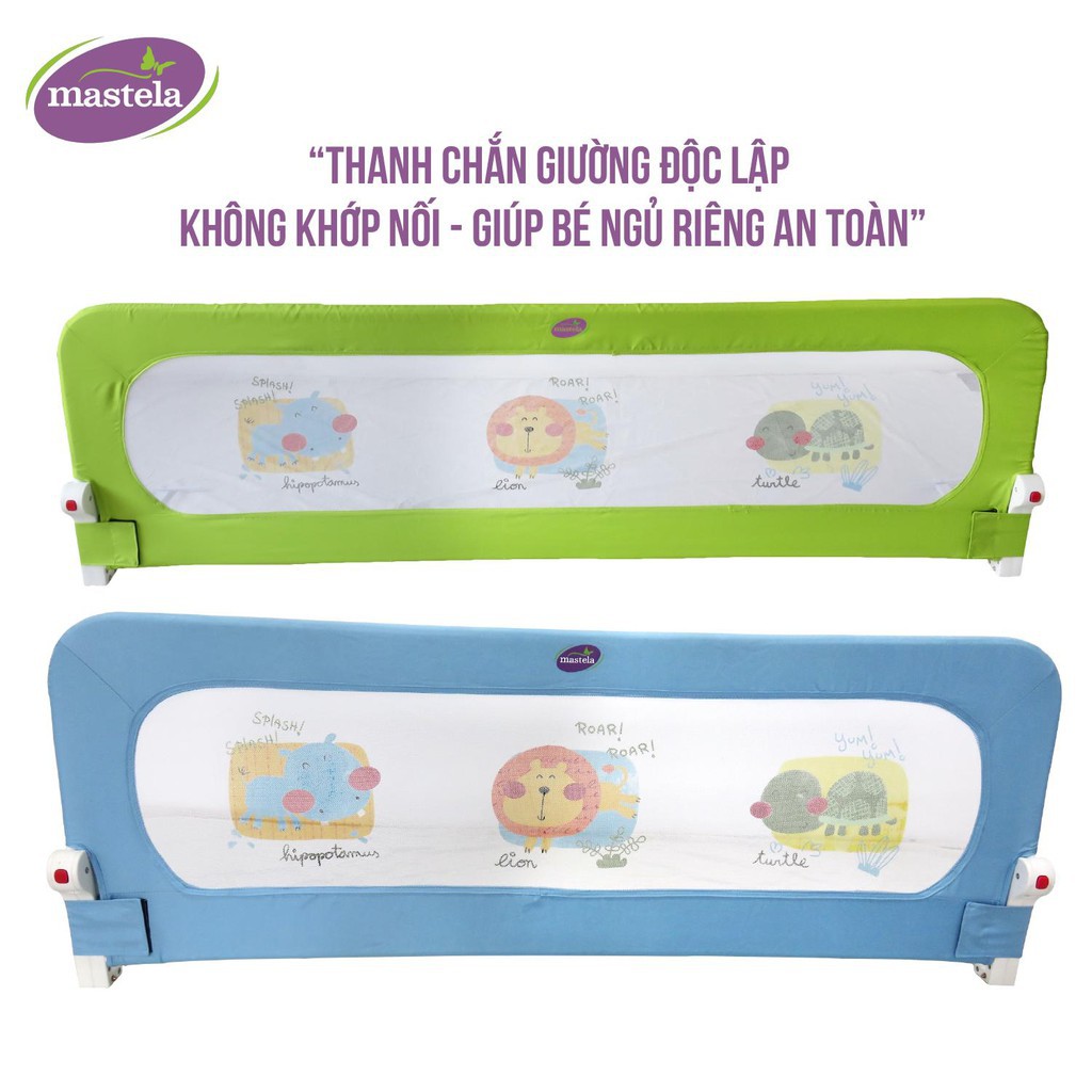 Thanh chắn giường an toàn cho bé chính hãng Mastela BR002: loại 1 thanh chắn độc lập chắc chắn, vải lưới thoáng khí