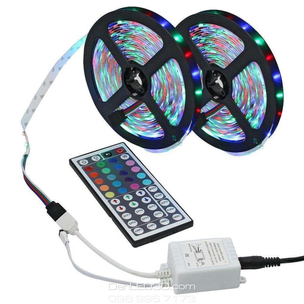 Combo 10m Dây Đèn Led Tiktok 5050 RGB Chống Nước Kèm Nguồn và Remote 44 Phím