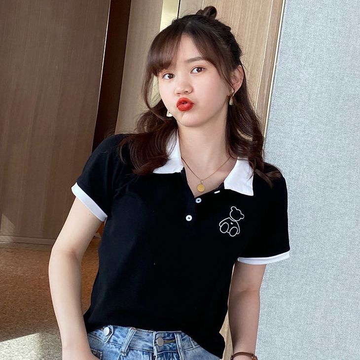 Áo Thun Tay Ngắn Cổ Polo Dáng Rộng Thời Trang Mùa Hè 2022 Cho Nữ