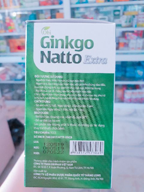 Hoạt huyết dưỡng não GINKGO NATTO Extra