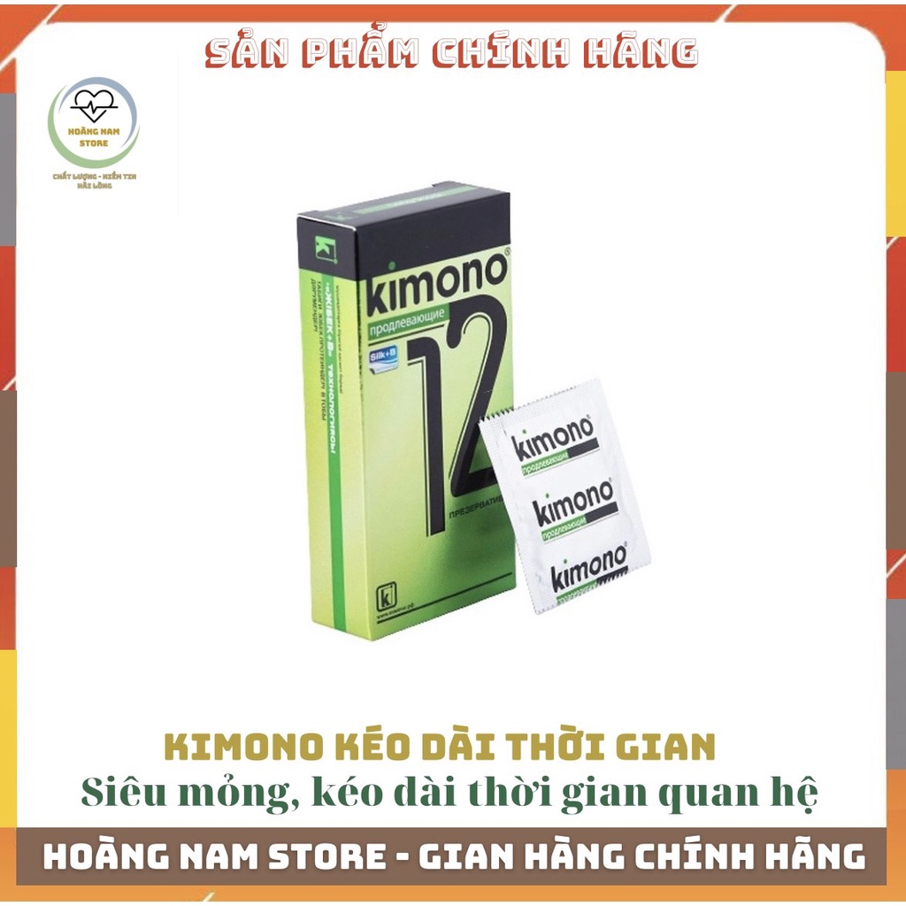 Bao cao su Kimono siêu mỏng chỉ 0,03 mm , co giãn, kéo dài thời gian quan hệ, hộp 3-12 cái