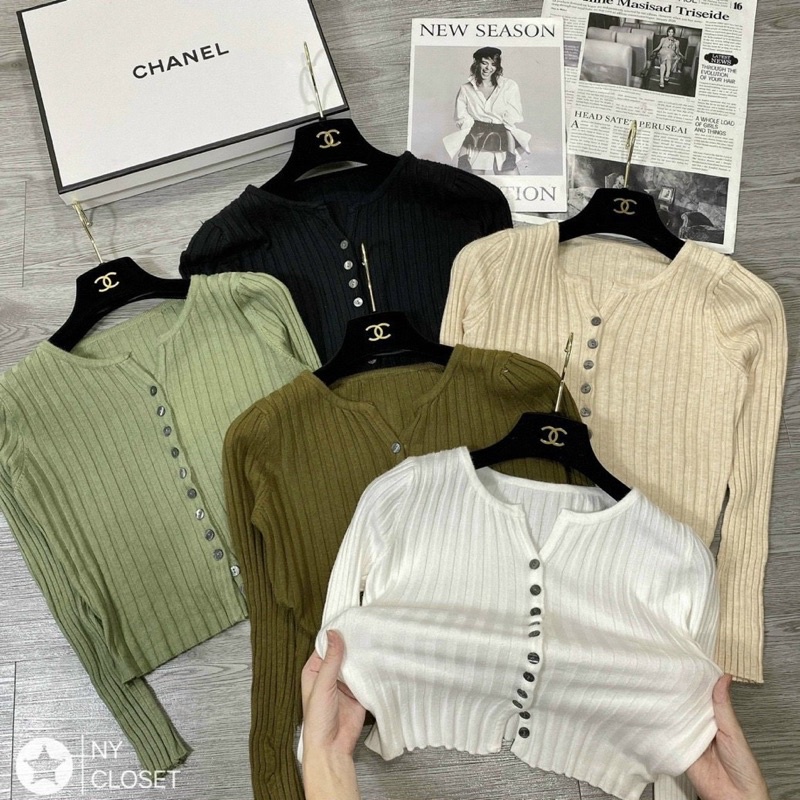 Áo len tăm khuy sẻ | BigBuy360 - bigbuy360.vn