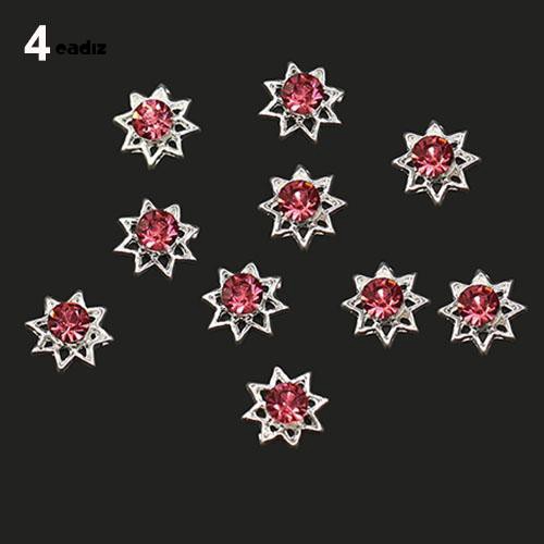 [Hàng mới về] Set 10 hạt ngôi sao năm cánh khảm kim cương giả đính trang trí móng tay nghệ thuật