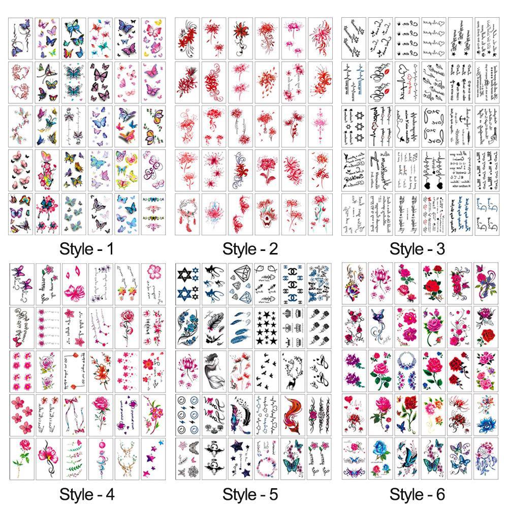 Bộ 30 Hình Xăm Dán Tạm Thời Họa Tiết Đẹp Mắt