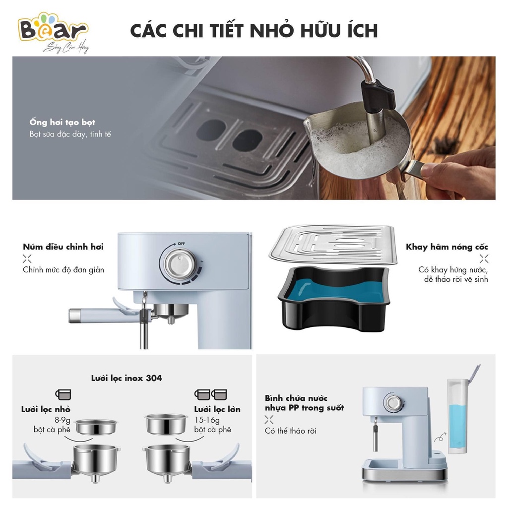 [CHÍNH HÃNG BẢO HÀNH 18 THÁNG]  Máy pha cà phê Bear KFJ-A15L1 (CF-B15V1)