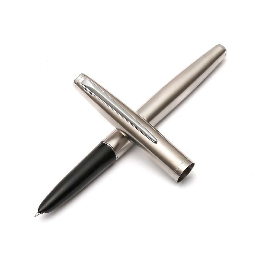Bút máy bơm mực Elite màu bạc bằng thép không gỉ A6619 Jinhao 911