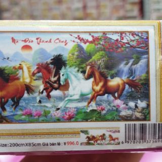 Tranh ngựa chưa đính LV032 KT 200 x 80 cm