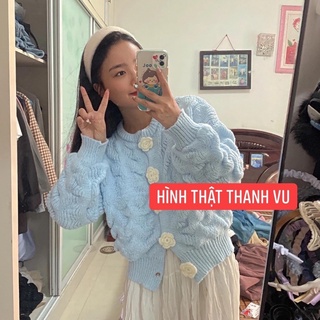 Áo cadigan cúc hoa siu đẹp od 15d
