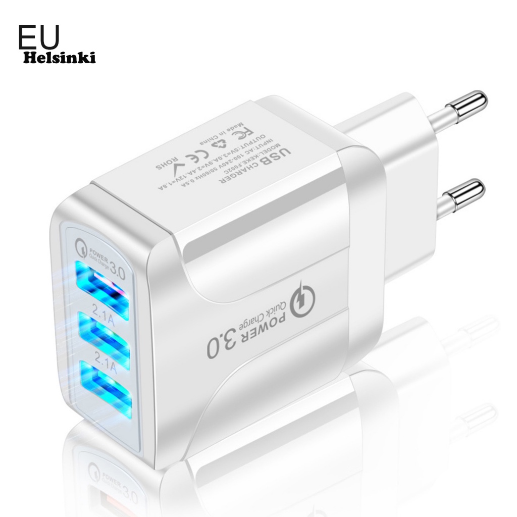 Củ Sạc Nhanh 3 Cổng USB QC3.0 5.1A Cho Điện Thoại