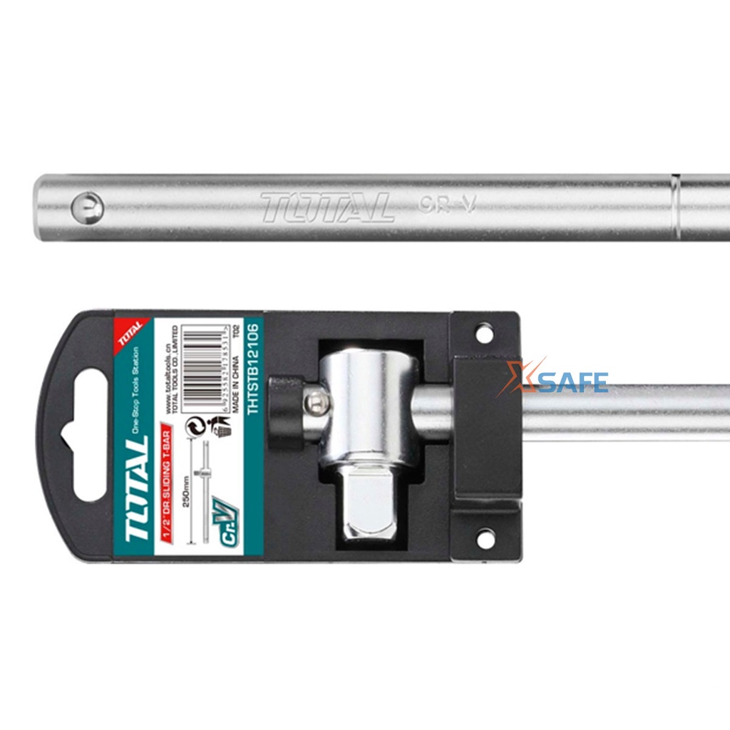 Thanh trượt T 1/2 inch TOTAL THTSTB12106, chiều dài 10 inch(250mm), thép CrV chất lượng cao 50BV30 - [CHÍNH HÃNG][XSAFE]