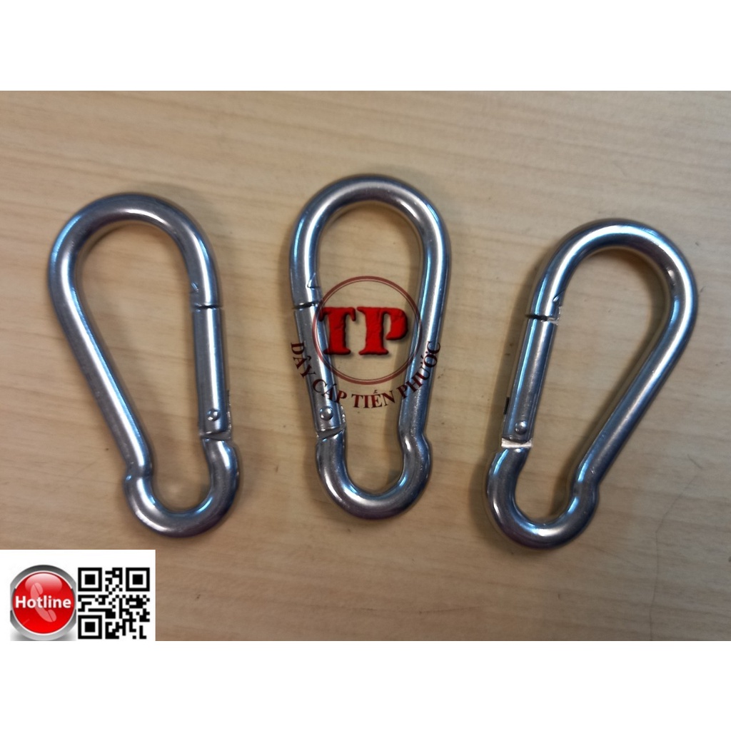 Móc an toàn inox 304,  móc khoá inox, móc khoá treo hàng, móc khoá gài Ø4, Ø5, Ø6, Ø8, Ø10, Ø12...