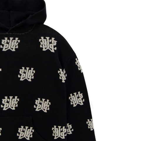 Áo Hoodie nam nữ SWE MONO KNIT - Black/White sợi len dệt 100% tự nhiên