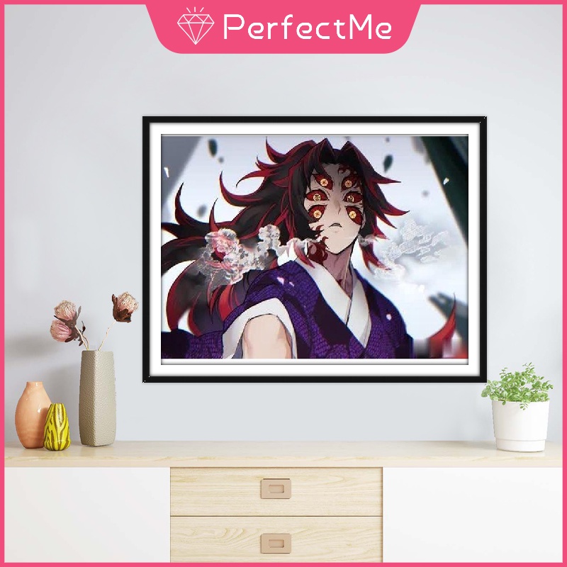 Bộ tranh đính đá họa tiết hoạt hình Demon Slayer độc đáo kích thước 40x30